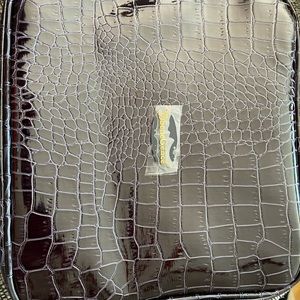 Brand New SeneGence Blue Croc Make-up Organizer with mirror